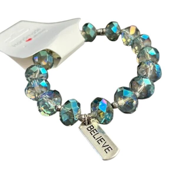 Charmze Stackable Stretch Beaded Bracelets Aurora borealis NEW - Picture 1 of 3